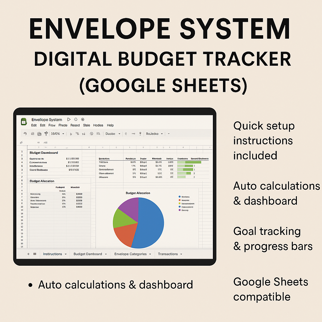 Envelope Budget Tracker Spreadsheet