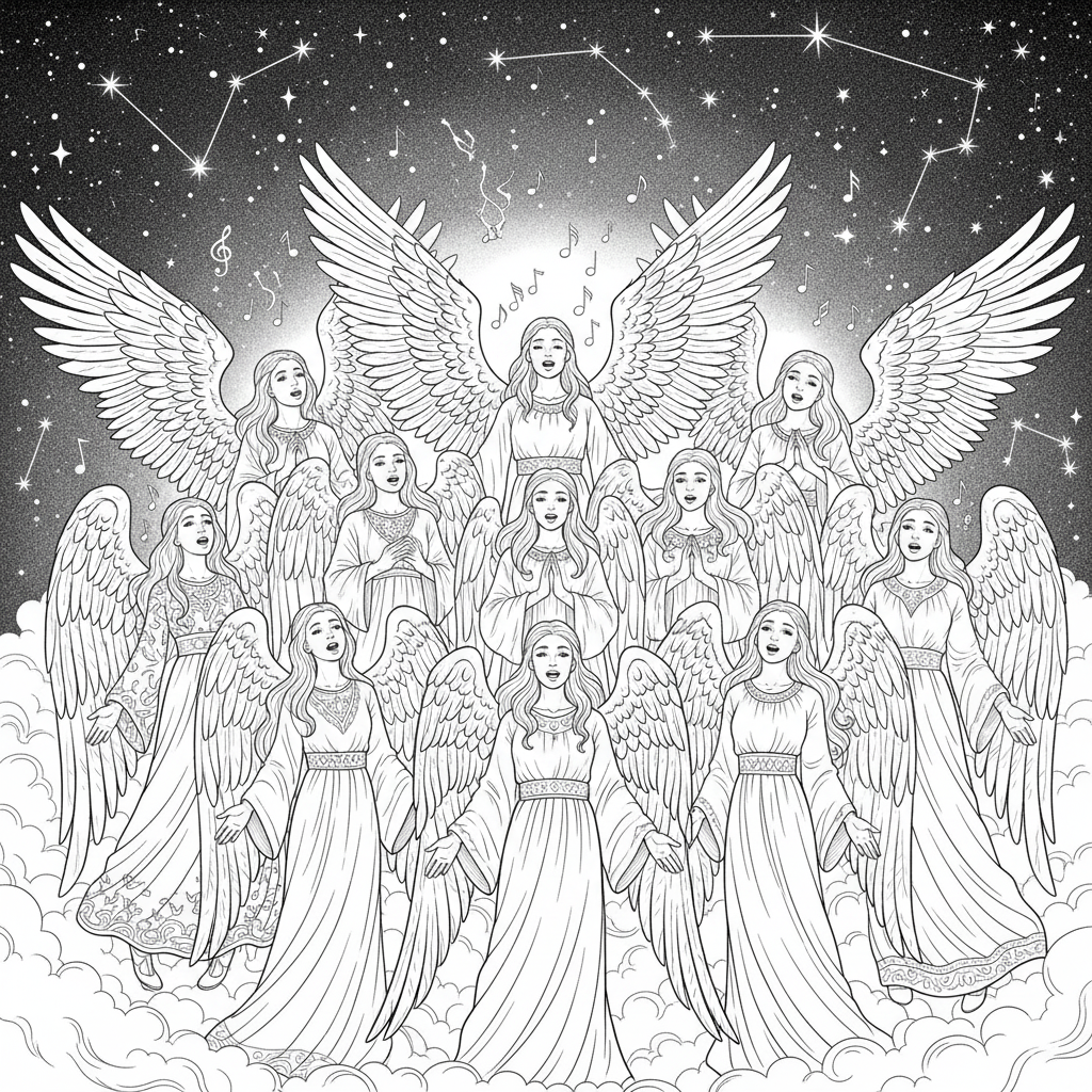 Angels & Mages of Christmas Magic: Adult Fantasy Holiday Coloring Book