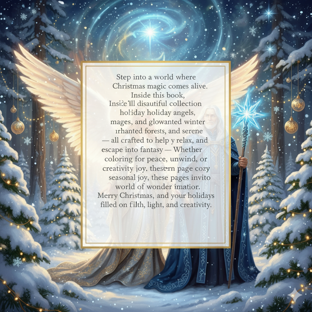 Angels & Mages of Christmas Magic: Adult Fantasy Holiday Coloring Book