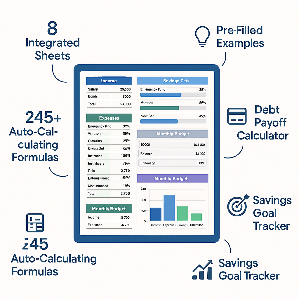 Ultimate Budget Planner 2026 | Google Sheets Template for Income, Expenses, Savings & Debt Tracking