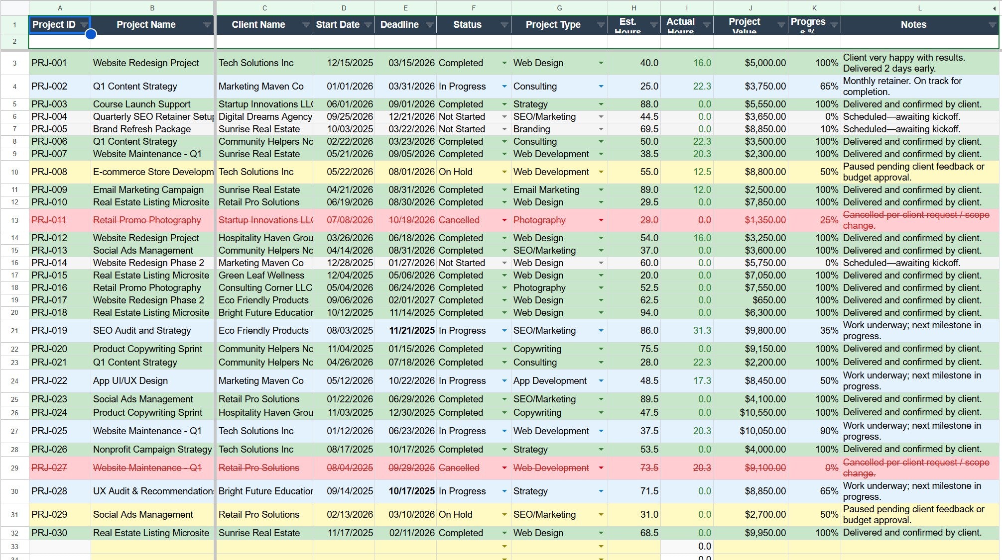 Freelancer Income Tracker 2026 | Invoice Generator & Client Database