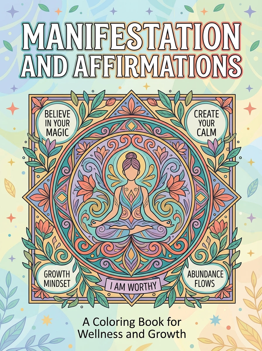 Manifest Your Dreams: Affirmation Coloring Book for Women and Wellness Enthusiasts - Self-Care Mantras and Stress Relief Patterns