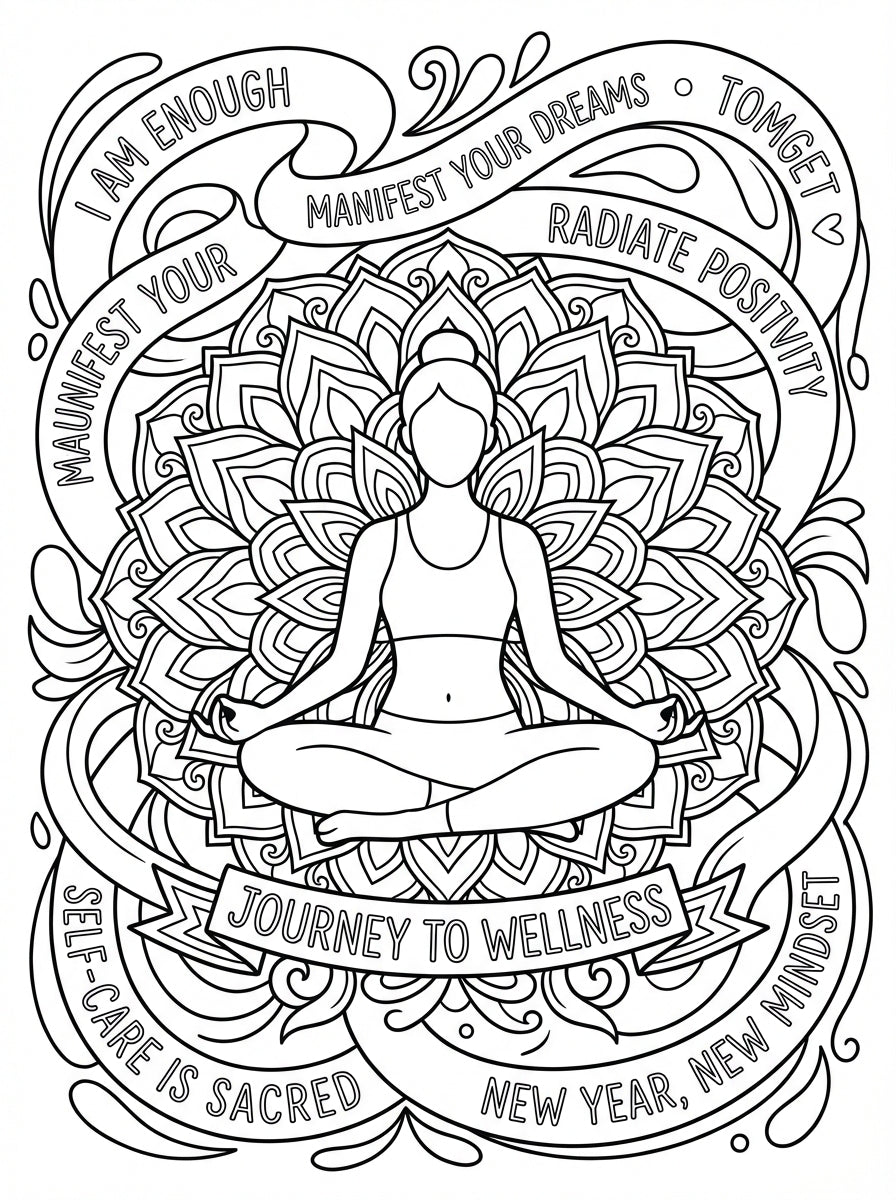 Manifest Your Dreams: Affirmation Coloring Book for Women and Wellness Enthusiasts - Self-Care Mantras and Stress Relief Patterns