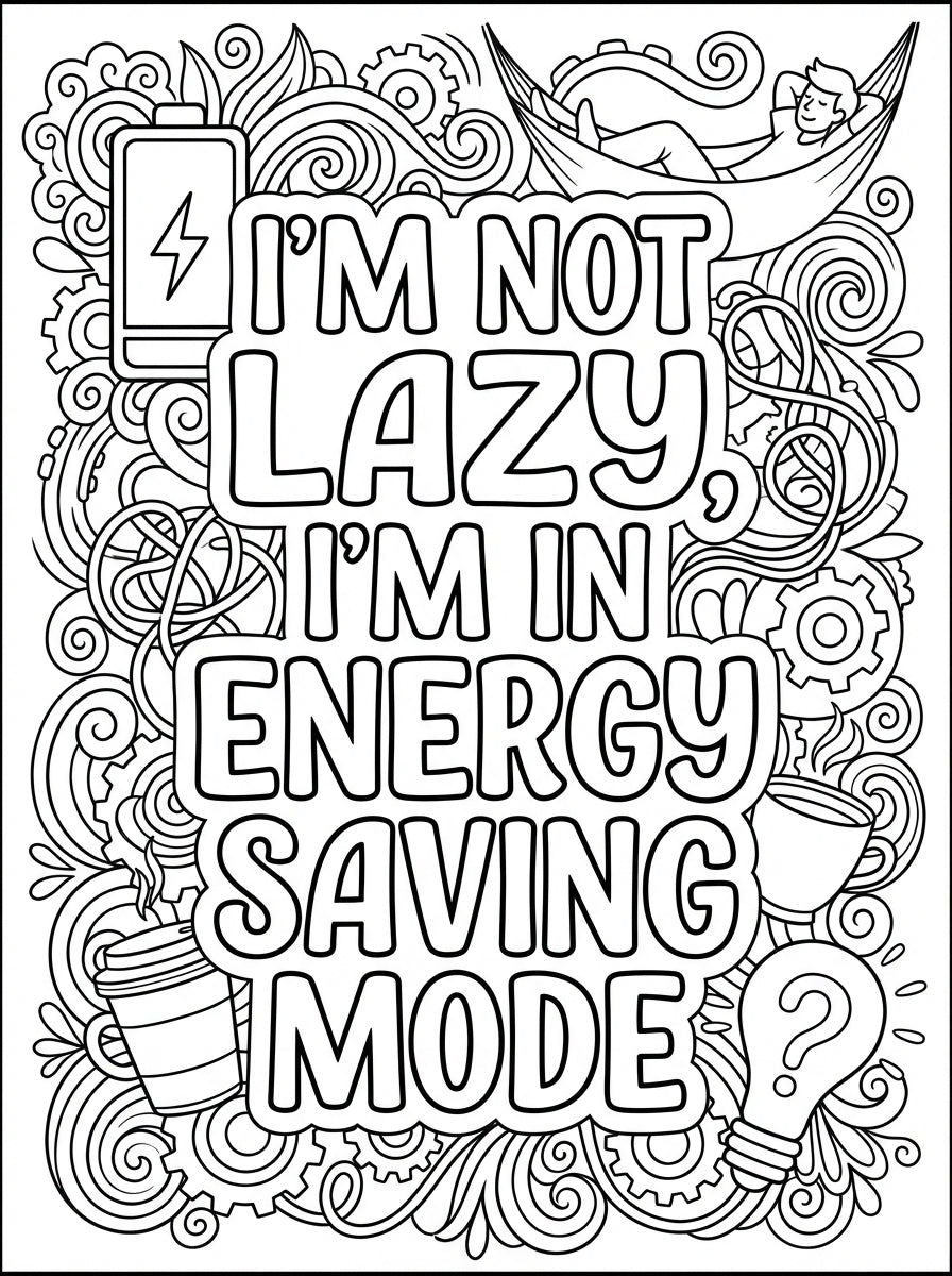 Inspirational & Humorous Quotes Adult Coloring Book - Printable PDF Download
