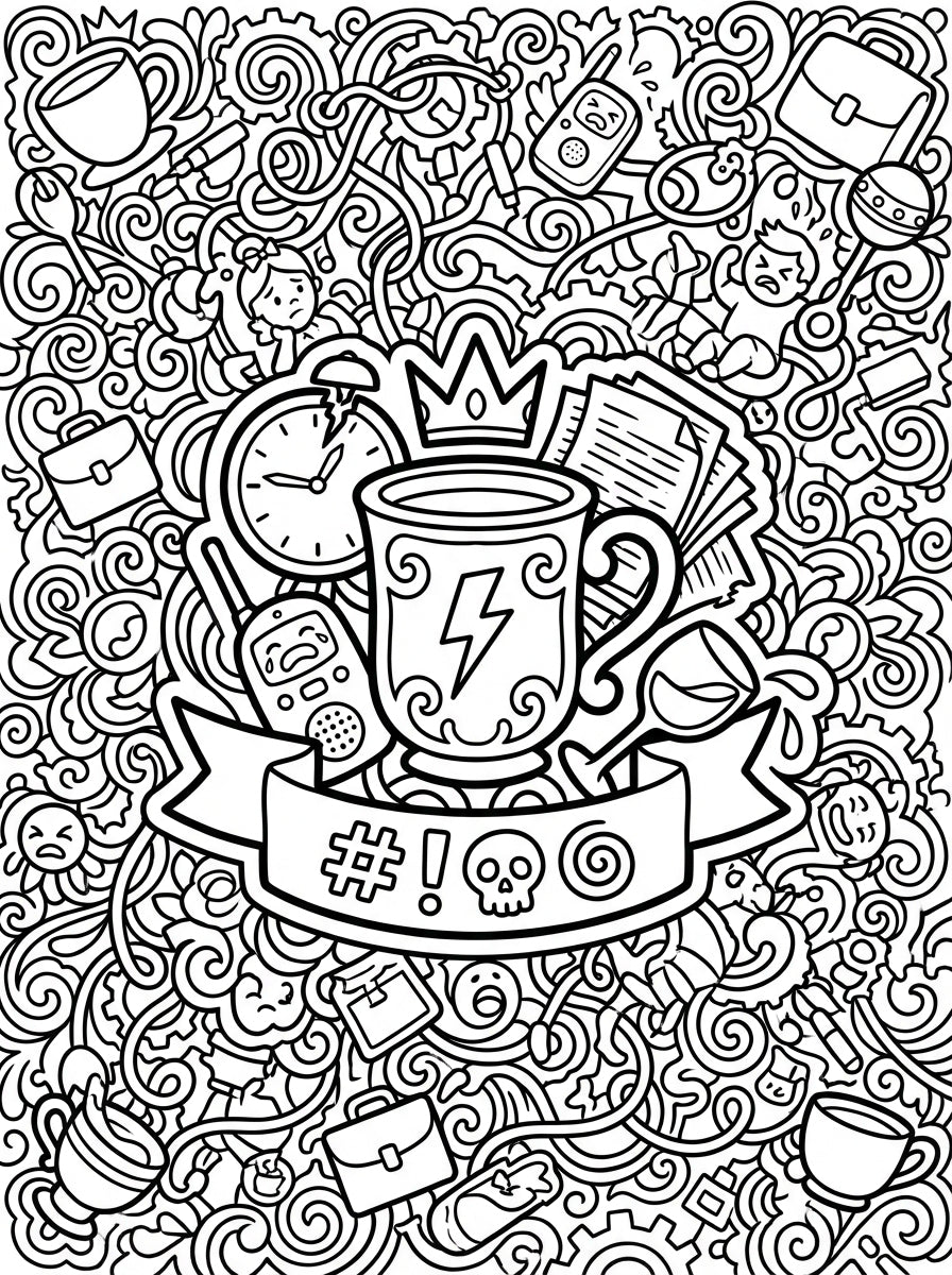 Adult Swear Word Coloring Book Printable Funny Nurse Mom Instant Download