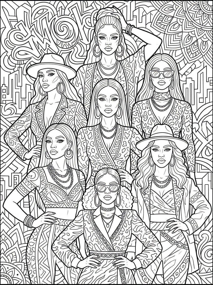 Baddie Energy Coloring Book: Confident Women, Fashion & Empowerment Art (Digital Download)