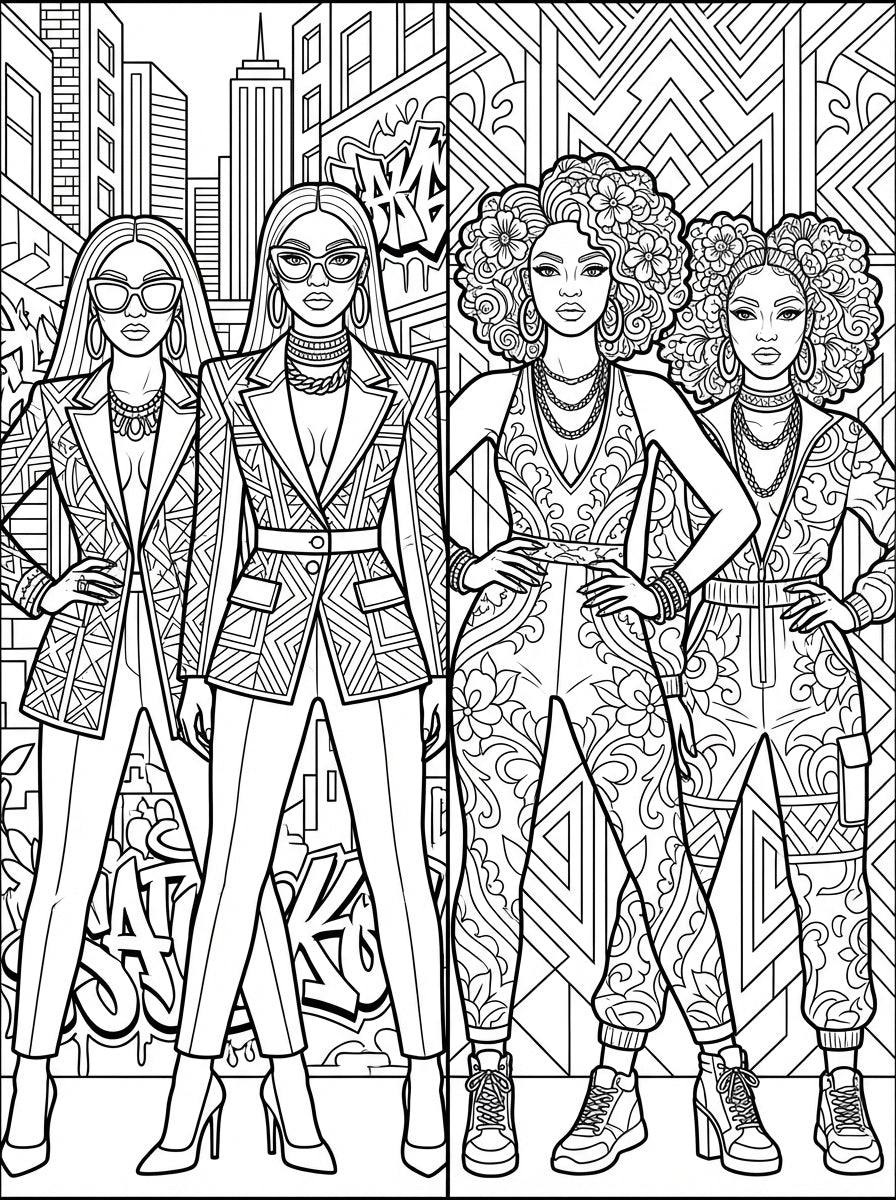 Baddie Energy Coloring Book: Confident Women, Fashion & Empowerment Art (Digital Download)