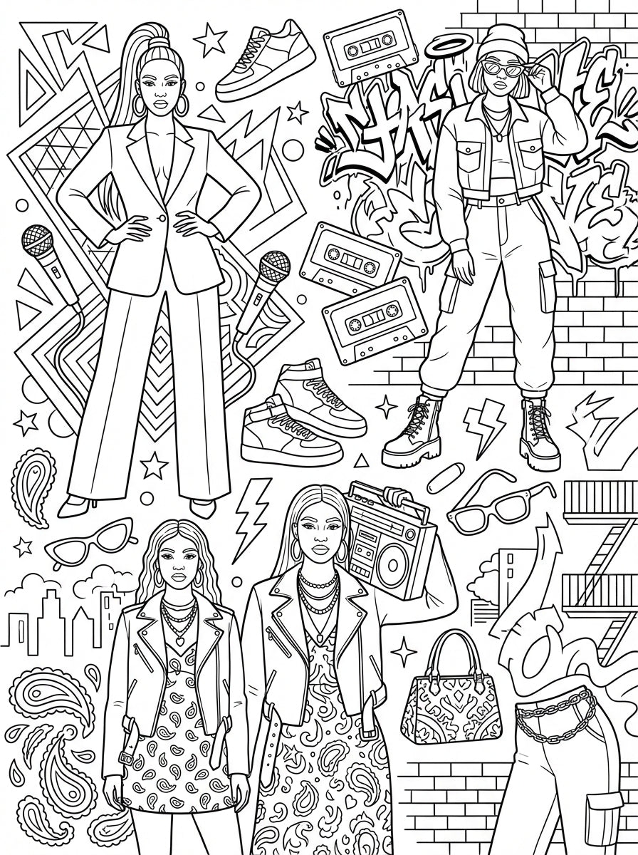 Baddie Energy Coloring Book: Confident Women, Fashion & Empowerment Art (Digital Download)