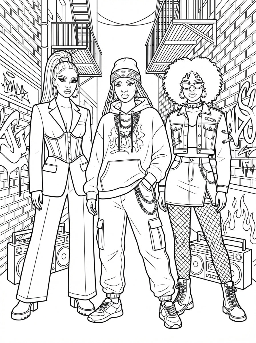 Baddie Energy Coloring Book: Confident Women, Fashion & Empowerment Art (Digital Download)