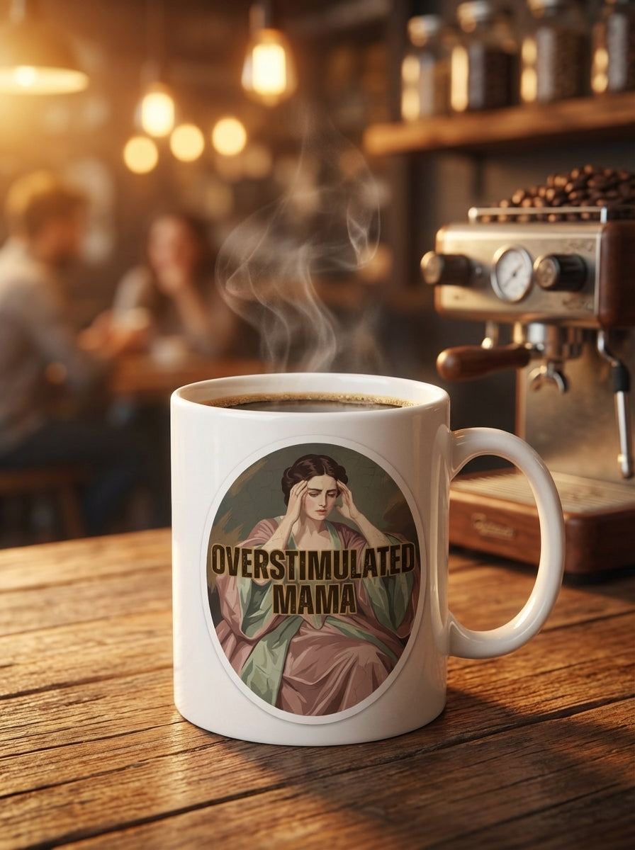 Overstimulated Mama PNG T-Shirt Design | Romantic Painting distressed art | Vintage Aesthetic DTG | Digital Download