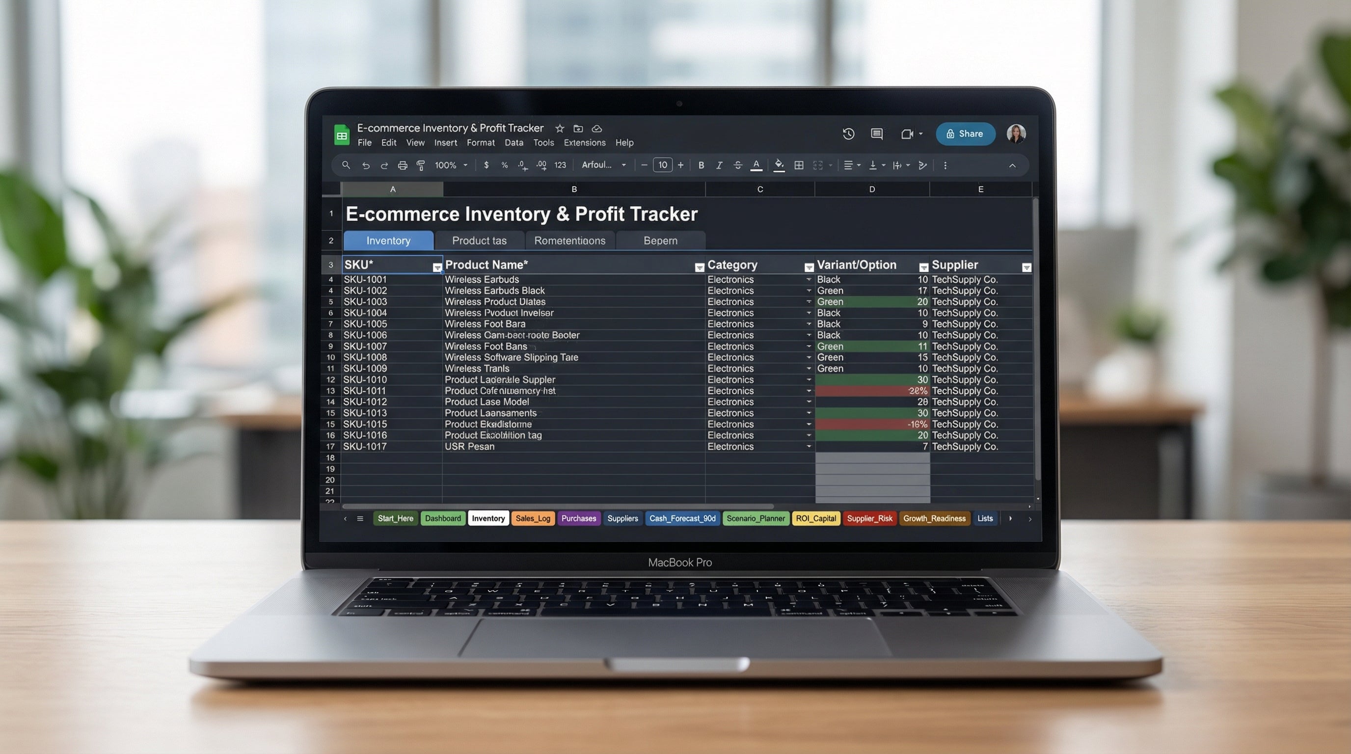 Ultimate Ecommerce Inventory & Profit Tracker 2026 (Google Sheets) - Automated Cash Flow, ROI & Stock Forecasting